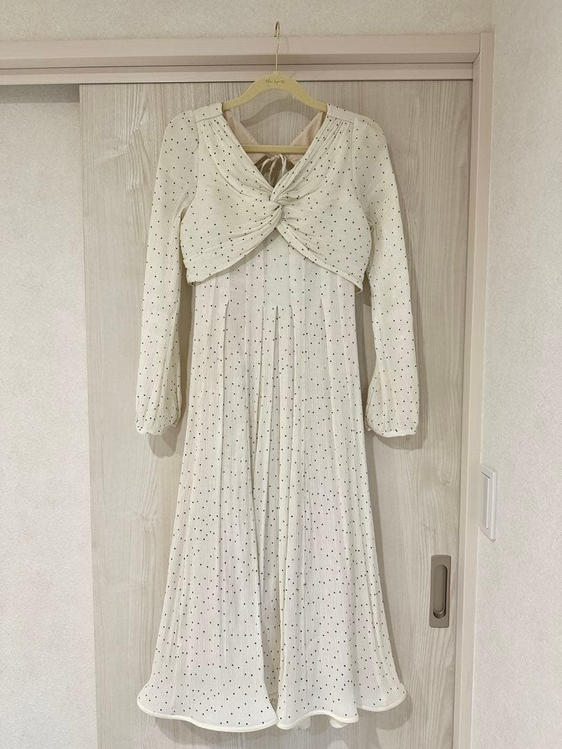 ワンピース Herlipto Moon Glow Dot Pleated Dress S