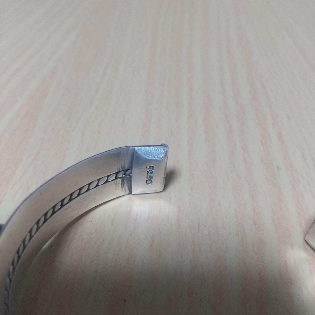 ナバホ族インディアンジュエリー ターコイズシルバーバングル フランシスフレッド作