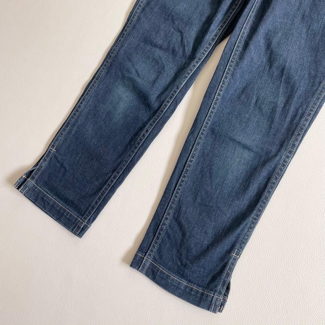 4770【美品】45R 麦デニムストレッチの桃比女　スマイル　テーパードデニム