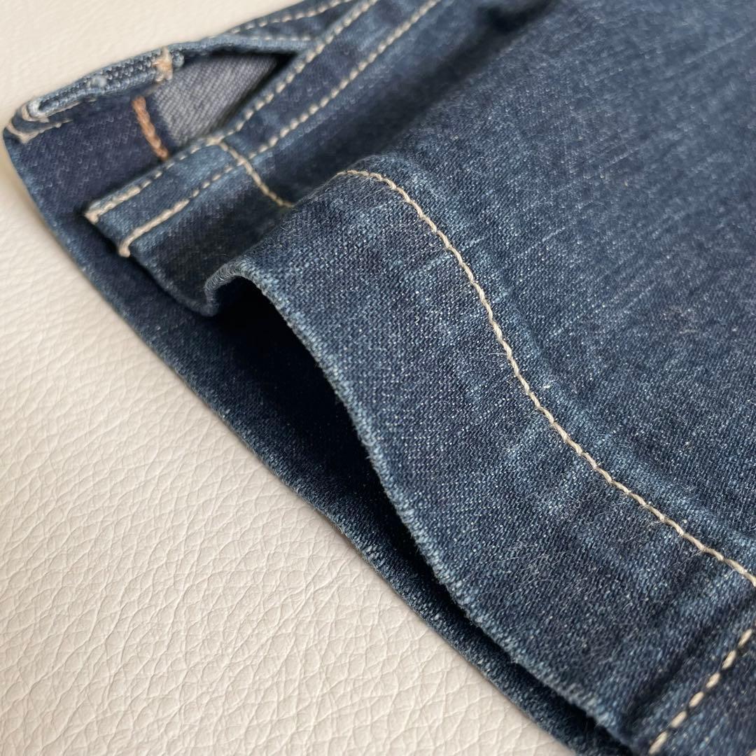 4770【美品】45R 麦デニムストレッチの桃比女　スマイル　テーパードデニム