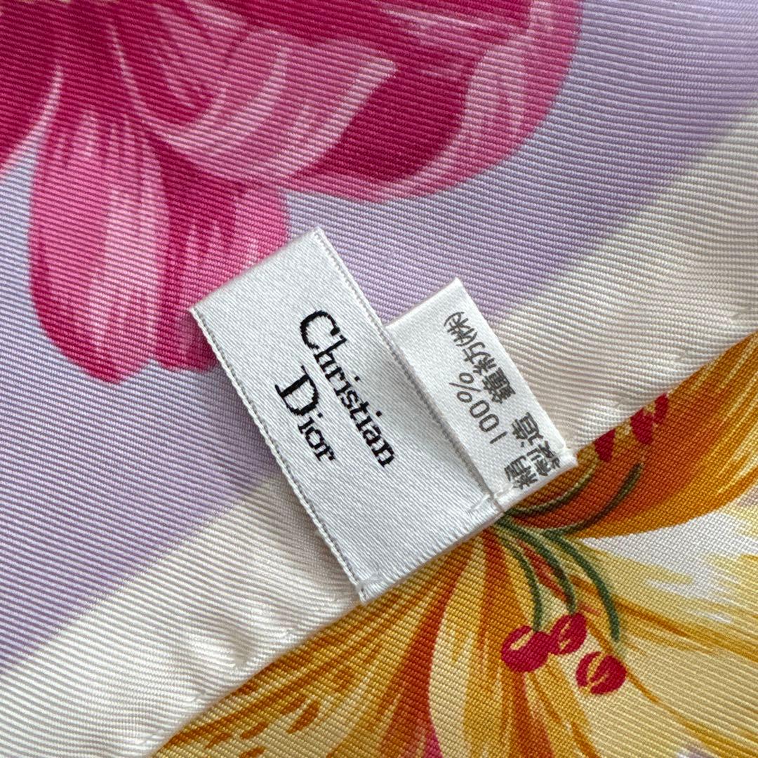 Christian Dior シルク　スカーフ　花柄　クリスチャンディオール鐘紡