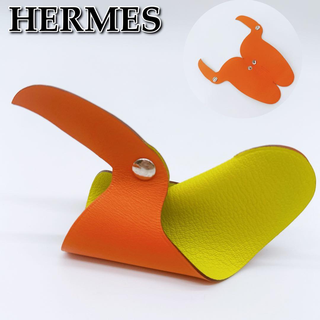 美品☆HERMES クリッカーズ オオハシ レザーオブジェ☆B93