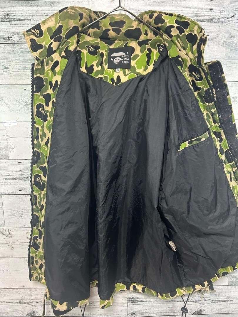 90s 00s アベイシングエイプ カモ柄 ジャケット XL M-65 難あり