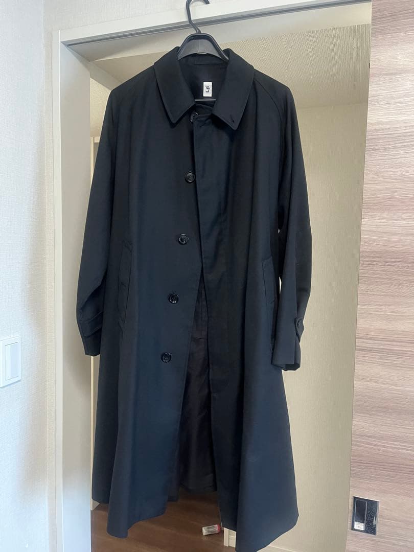 LE エルイー ウールバルカラーコート レショップ ブラック