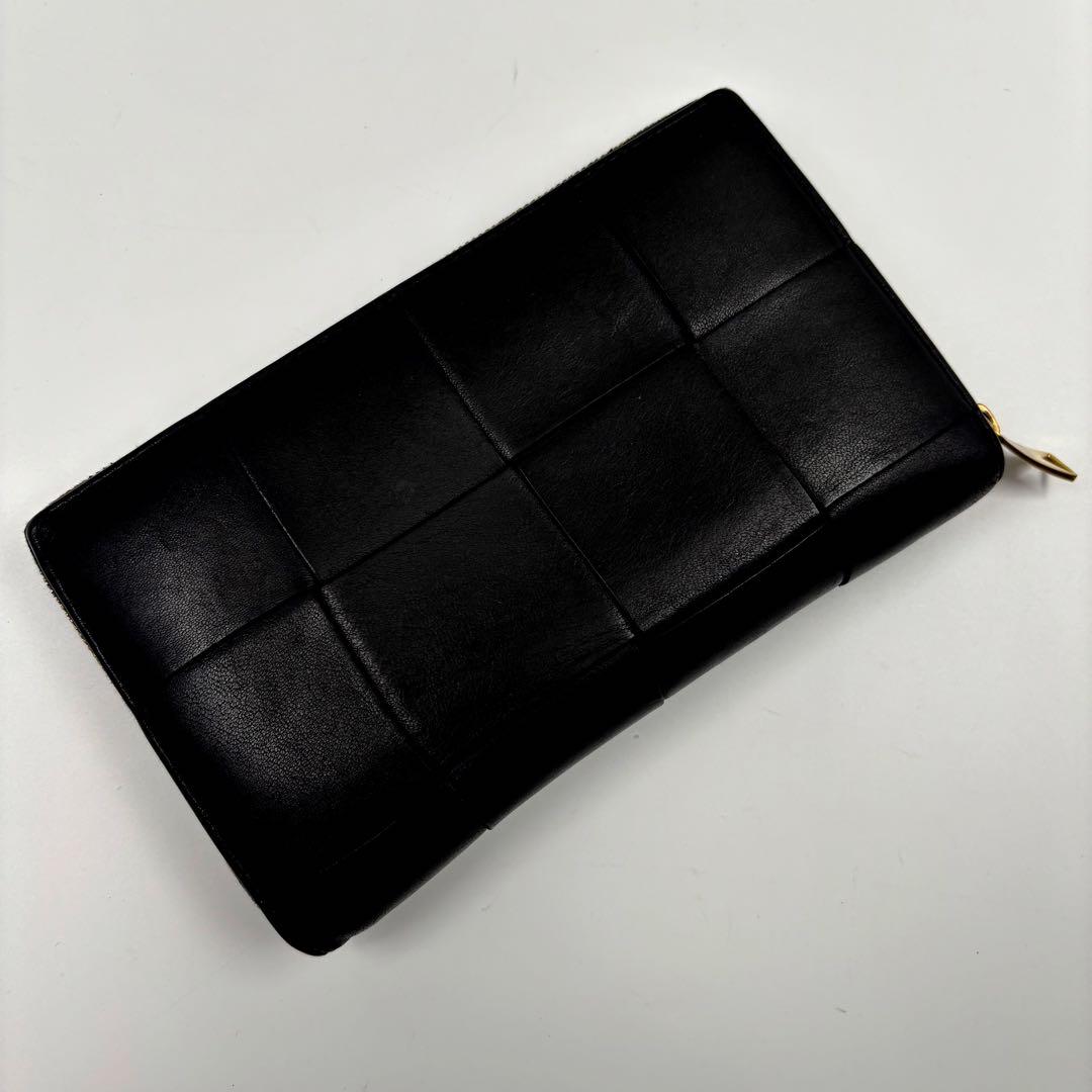 ✨美品✨　ボッテガヴェネタ カセット 長財布 ラウンドファスナー ブラック　希少