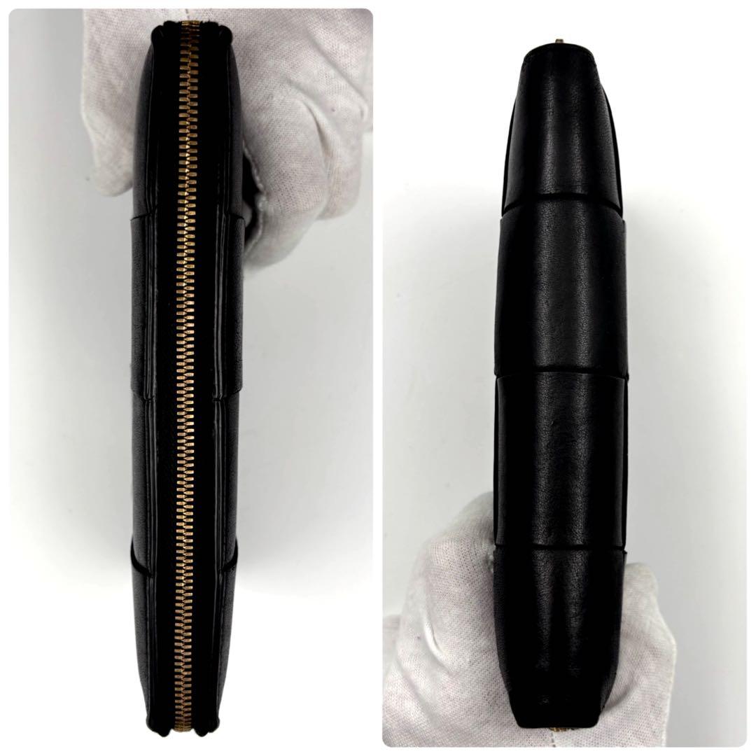 ✨美品✨　ボッテガヴェネタ カセット 長財布 ラウンドファスナー ブラック　希少