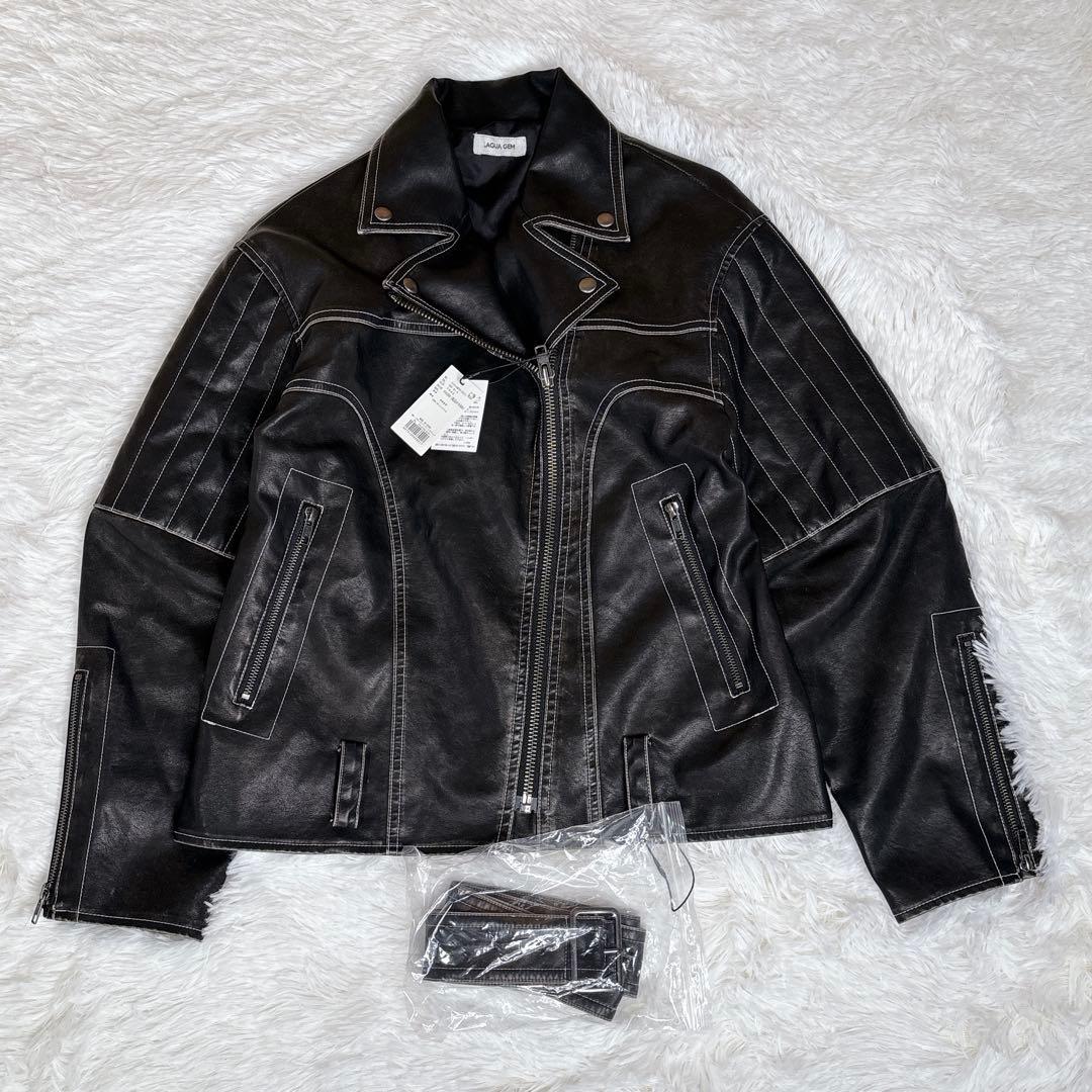 【新品未使用タグ付き】LAGUA GEM レザージャケット　ヴィンテージ仕様