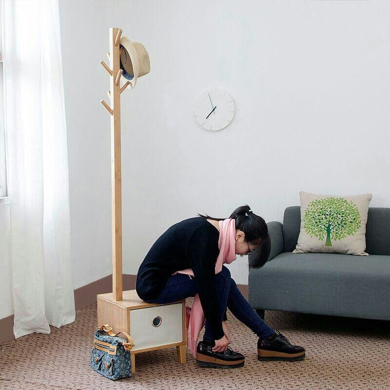 ハンガーラック 腰掛け付き 多機能ハンガー 新品