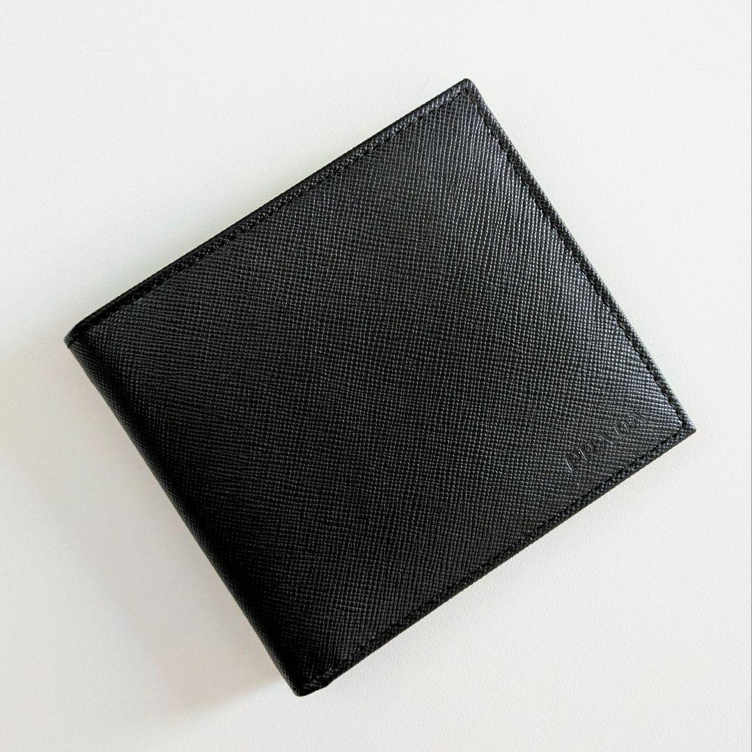 【新品・未使用】PRADA プラダ メンズ 二つ折り財布 SAFFIANO ネロ