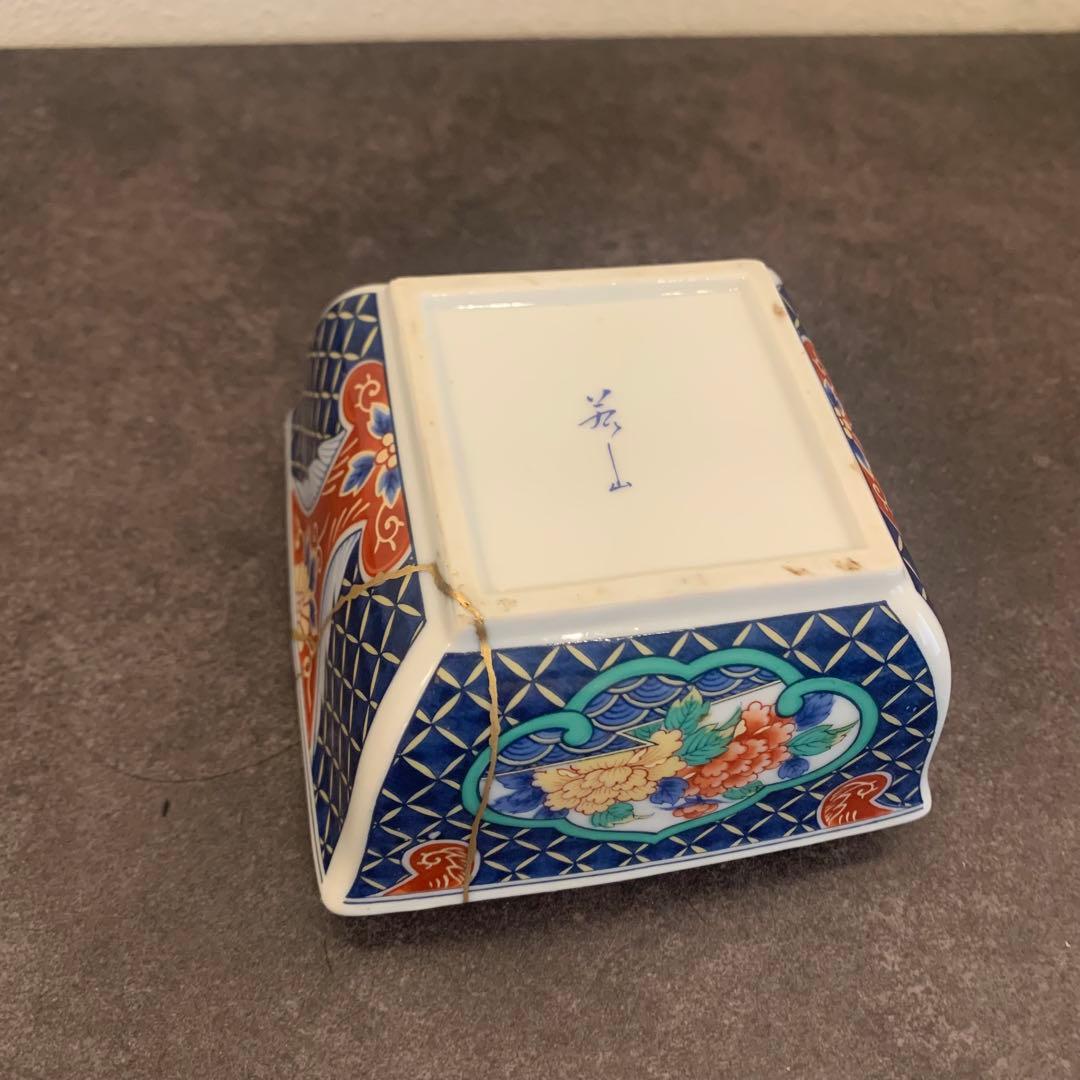 金継ぎ済み　角小鉢-2