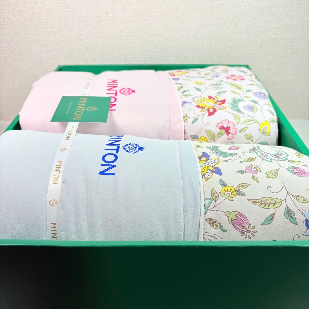 MINTON ミントン シルク混肌掛けふとん２枚組　花柄