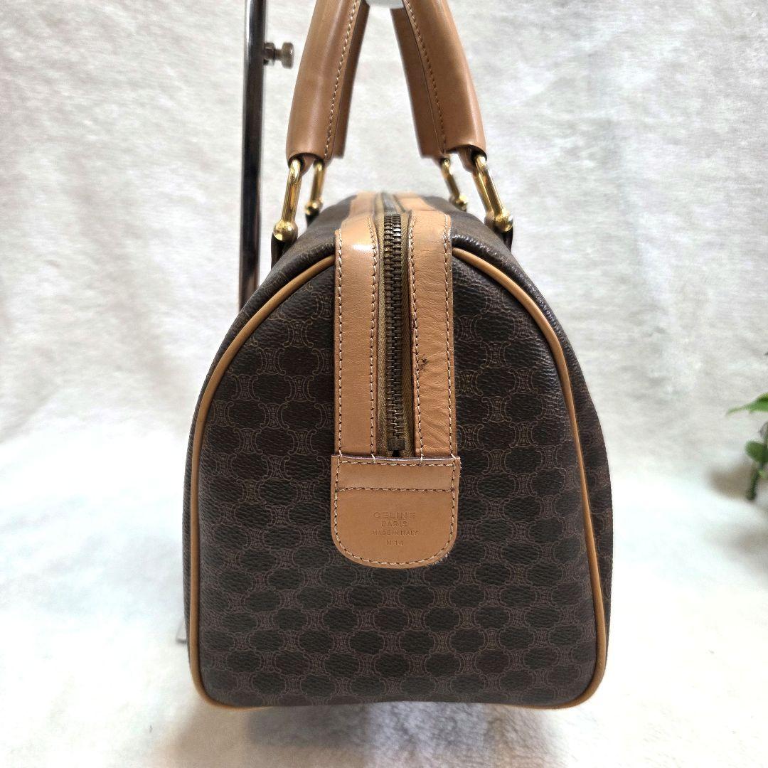 美品 CELINE セリーヌ マカダム PVCレザー ボストンバッグ トリオンフ