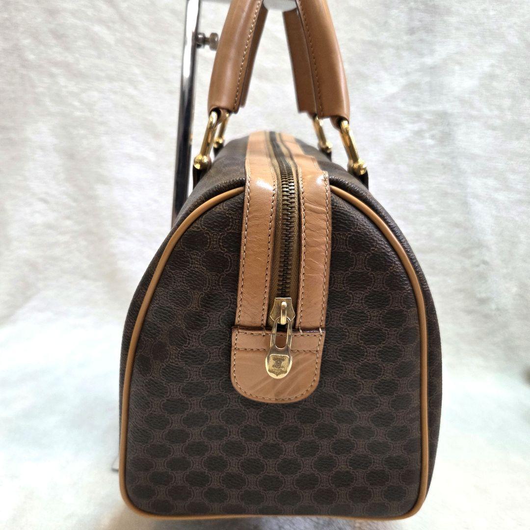 美品 CELINE セリーヌ マカダム PVCレザー ボストンバッグ トリオンフ