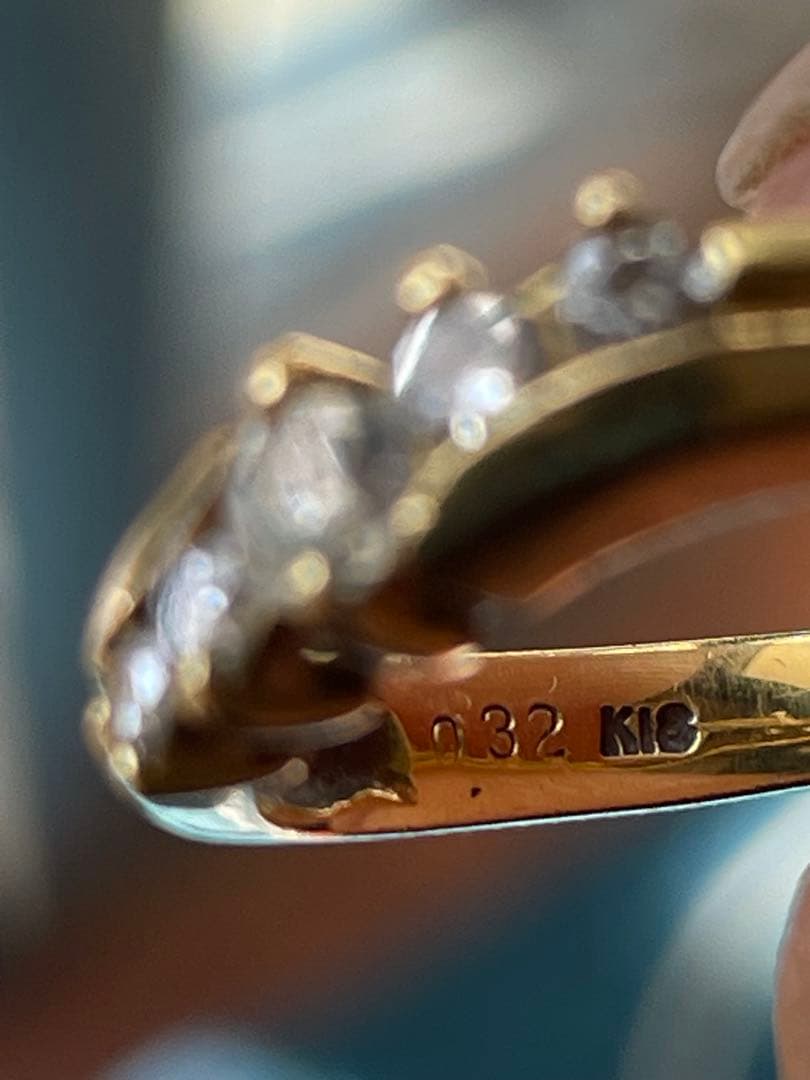 18Kダイヤ付きレディースリング