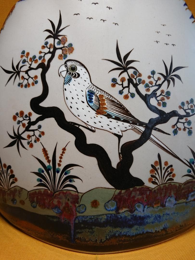 【美品】花器　陶器　メキシコ　置物　インテリア　工芸品　美術品　A2720