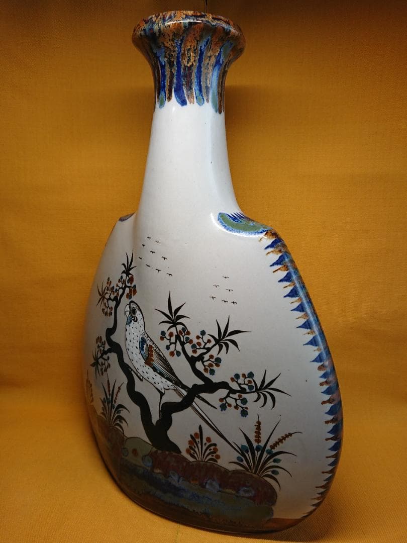 【美品】花器　陶器　メキシコ　置物　インテリア　工芸品　美術品　A2720