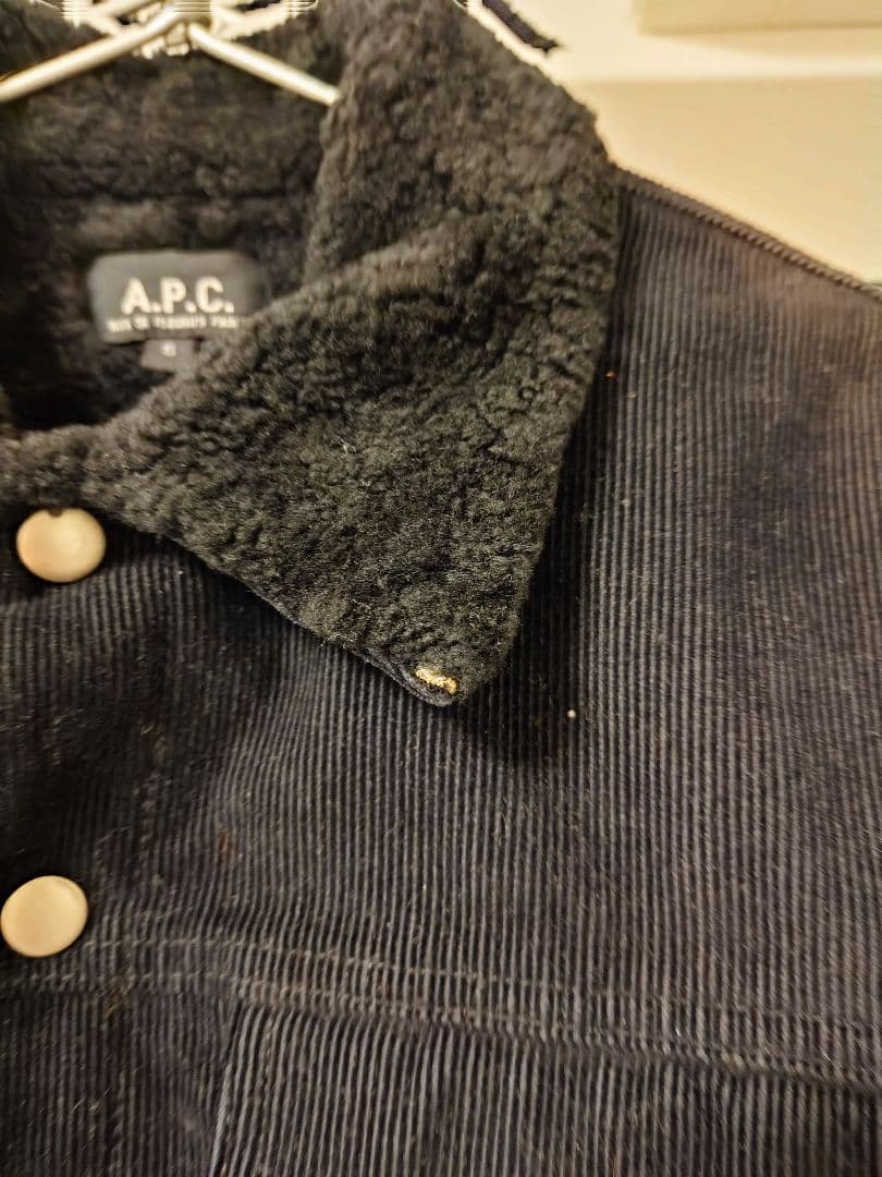 A.P.C フランス製 ムートンボア　コーデュロイブルゾン 　ダークウェア
