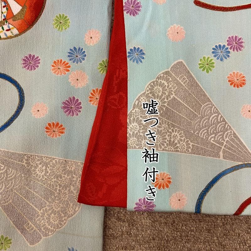 506ag65◎七五三 七歳 女児 セミアンティーク 着物&丸帯&長襦袢◎