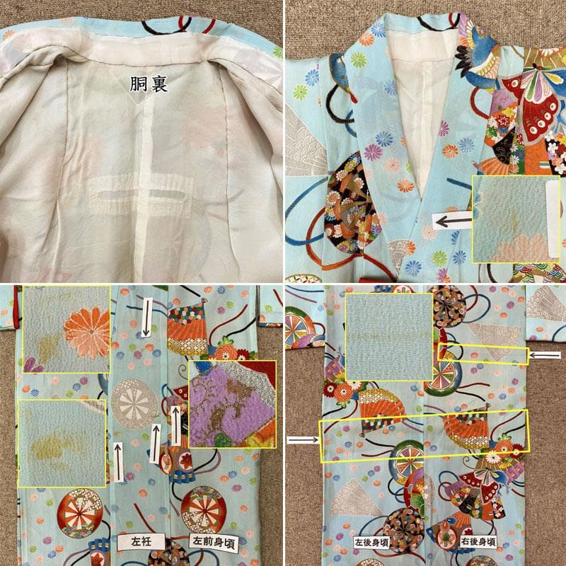 506ag65◎七五三 七歳 女児 セミアンティーク 着物&丸帯&長襦袢◎