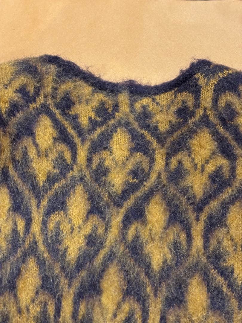 NEEDLES 24AW Mohair 総柄 モヘア カーディガン L