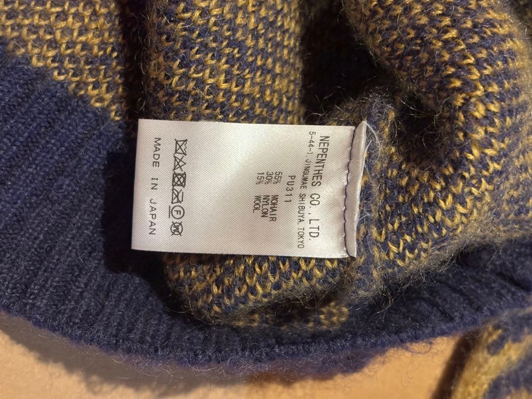 NEEDLES 24AW Mohair 総柄 モヘア カーディガン L