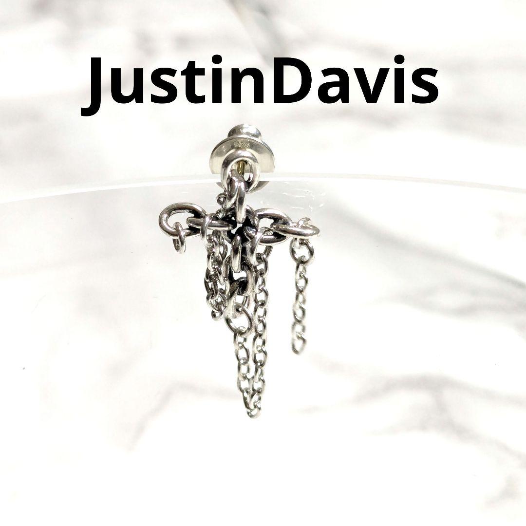 ジャスティンデイビス　シルバー925　クロス　チェーン　ピアス　K18　金