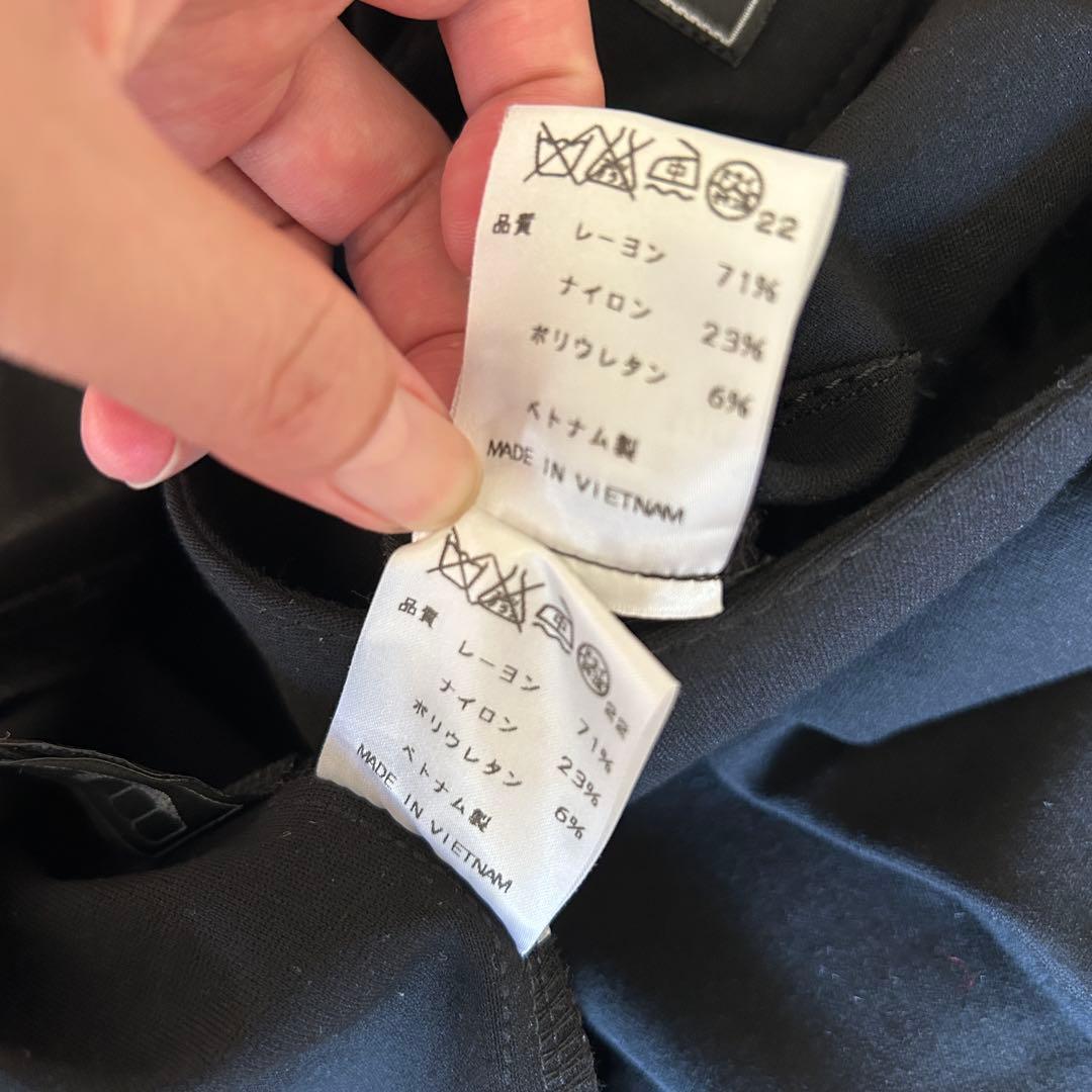 大きいサイズ46,44 23区　黒ストレッチパンツスーツ