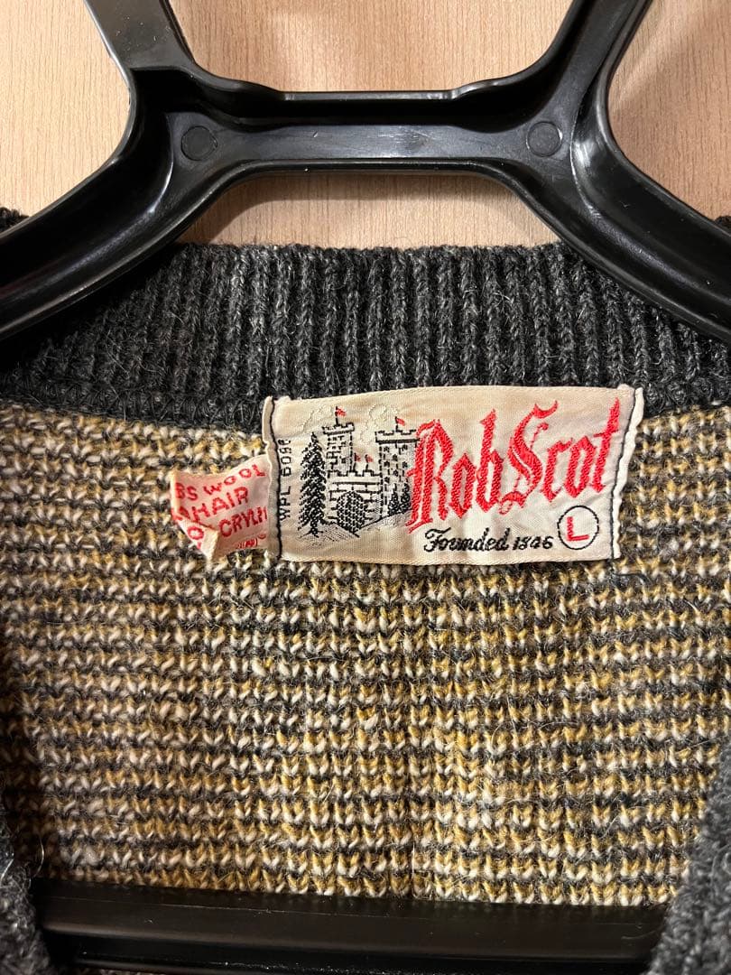 モヘアカーディガン　60s　RobScot アーガイル