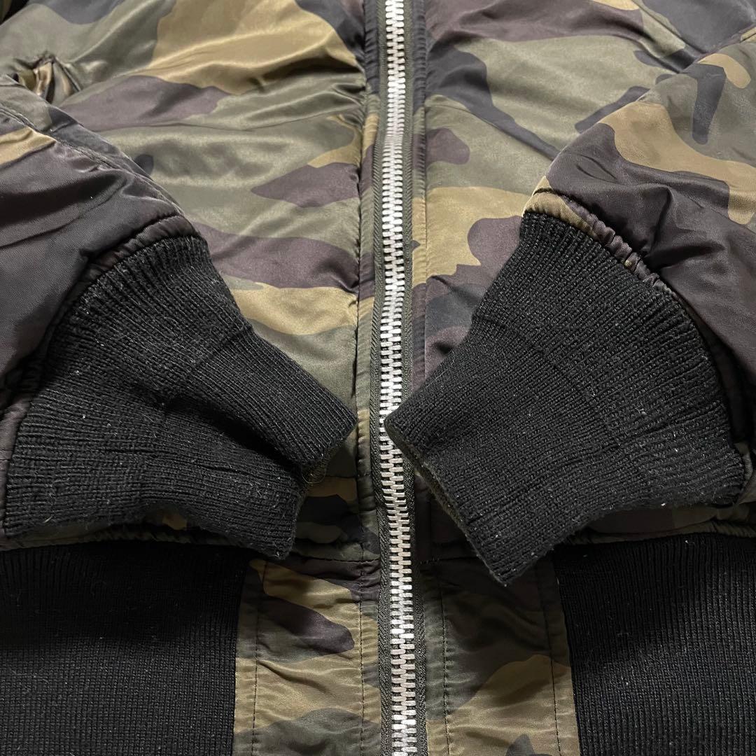 ALPHAアルファ　MA-1 フライトジャケット　迷彩　カーキ　リバーシブル　M