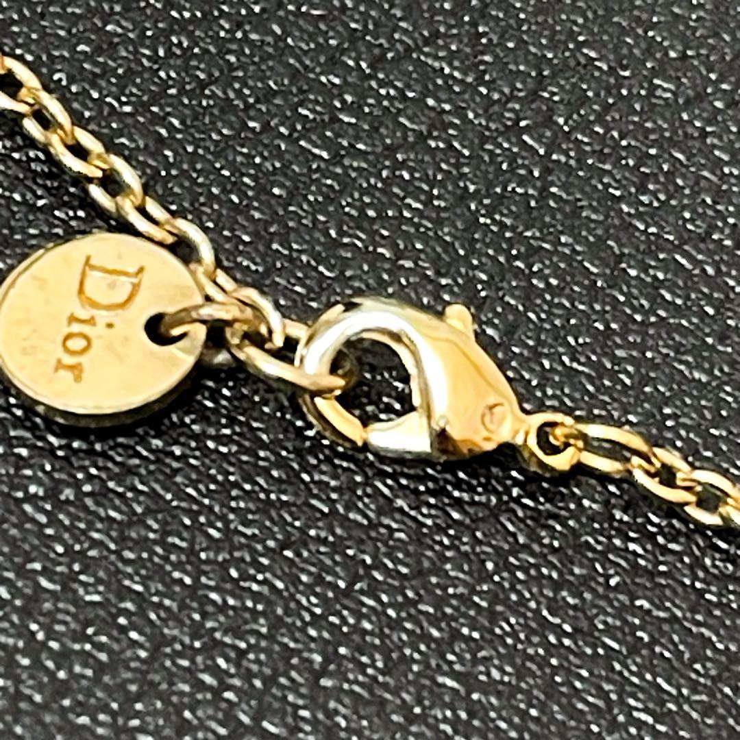 美品 ディオール Dior CDロゴ ブレスレット ゴールド ラインストーン.