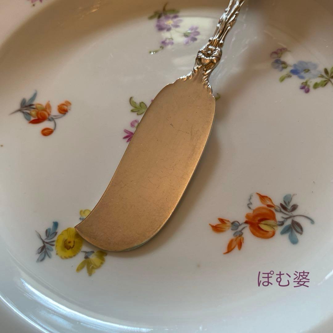 【Whiting ホワイティング】純銀／バターナイフ「Lily」モノグラム無し