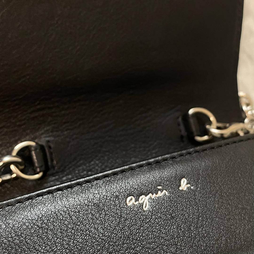 新品【アニエスベー】財布 ミニバック ポーチ 黒 レザー agnesb　2188