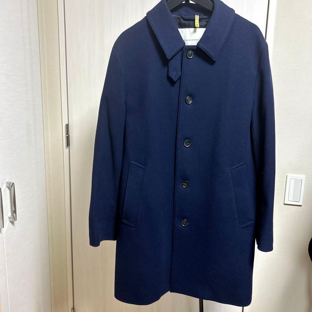 マッキントッシュ　ステンカラーコート　38 ネイビー　ウール