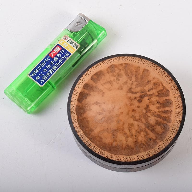 茶道具　畑幸春作　竹根丸香合　八幡宗豊極め箱　C　R7975