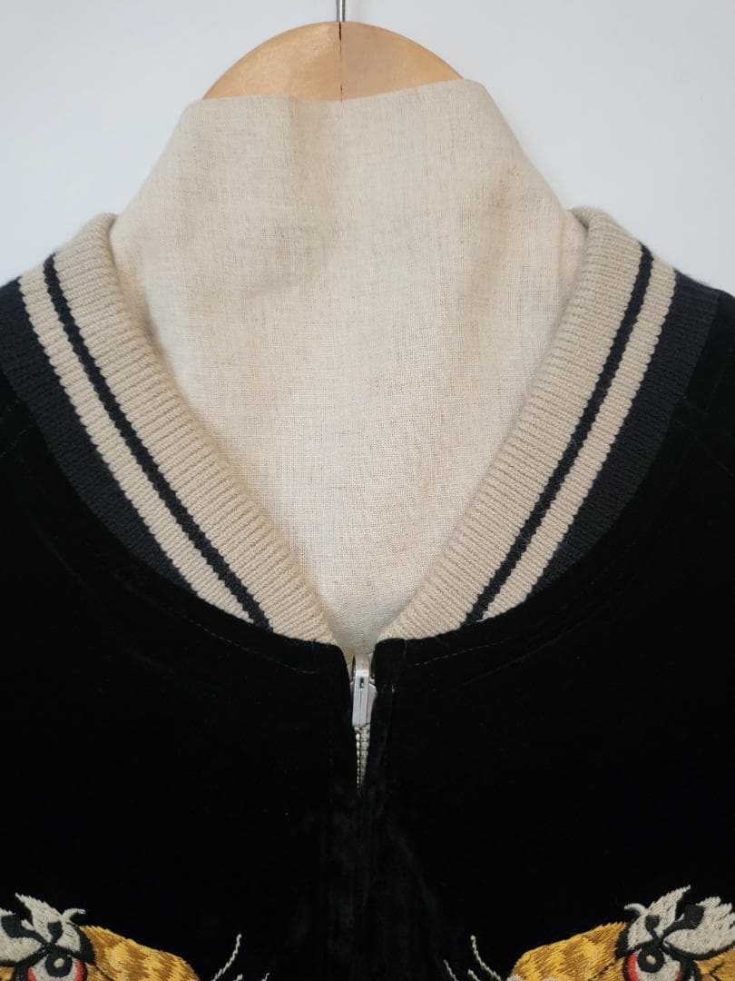 50'sライク刺繍ベロアリバーシブルスカジャン●サイズXXL●商品番号4964