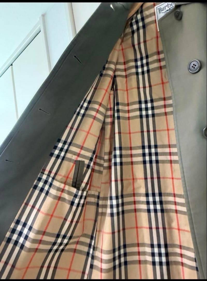 Burberry's オリーブ色 ロングトレンチコート