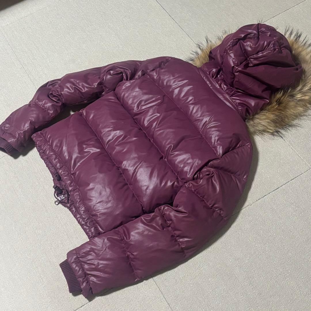00s y2k 平成 moussy 光沢ダウン 短丈 リアルファー　パープル