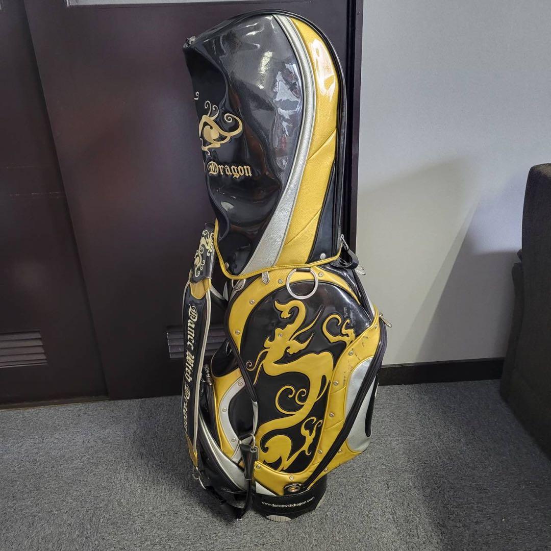 【匿名発送】DANCE WITH DRAGON　ゴルフバッグ　ブラック　イエロー