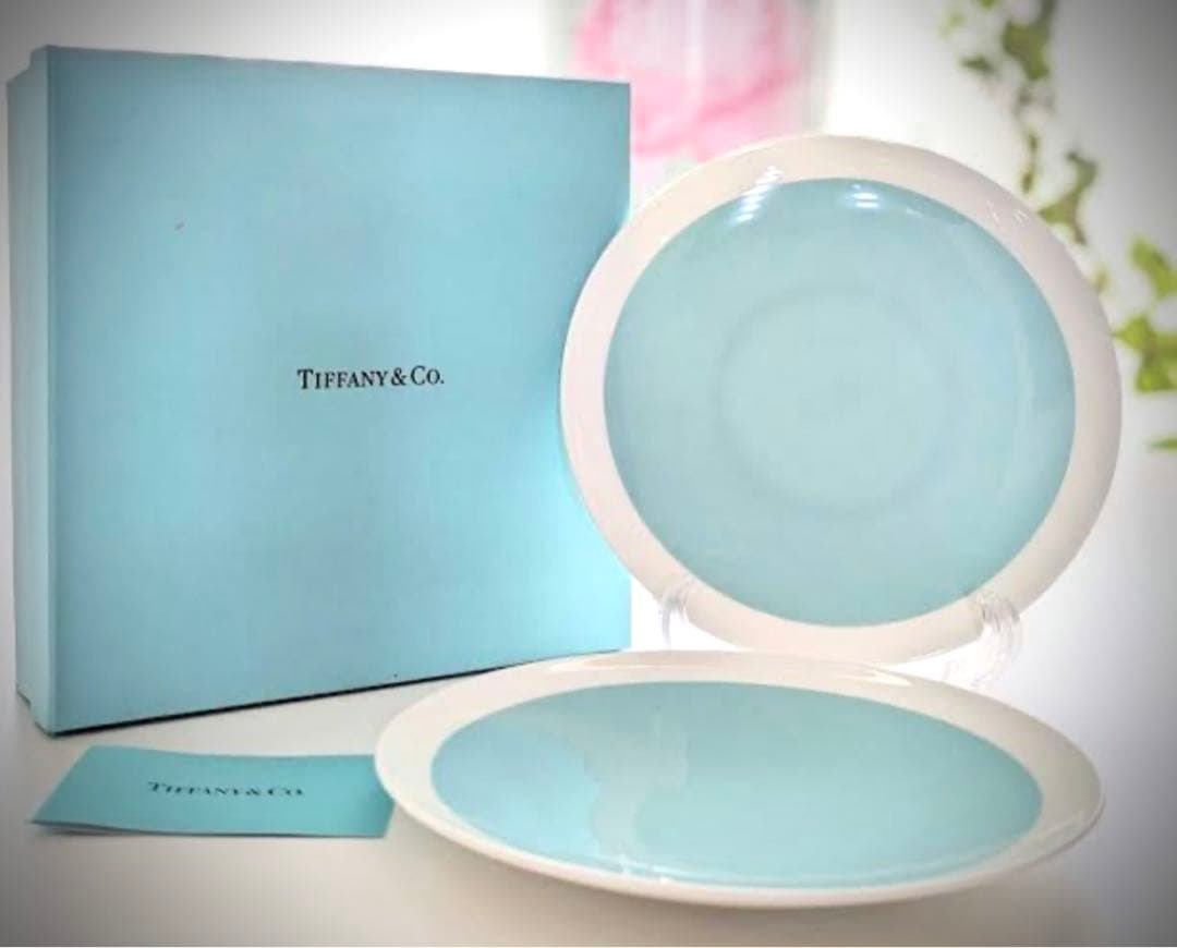 ティファニー ブルー プレート 皿 2枚 19cm / 箱 & ショッパー 付き