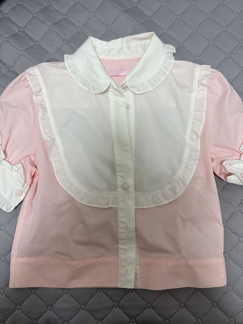 トップス JILTU petit frill blouse pink 01