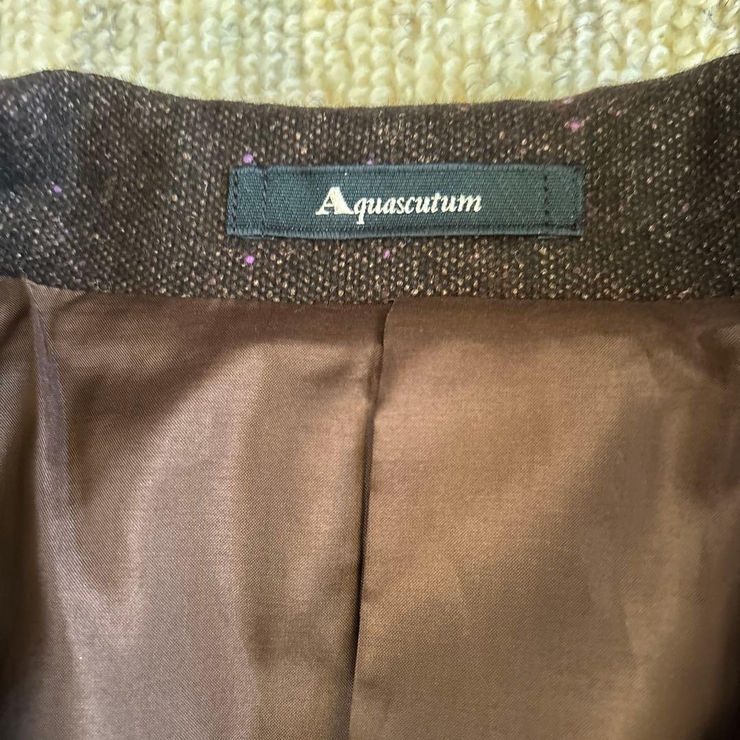 【美品】AQUASCUTUM アクアスキュータム パンツスーツ ウール 絹
