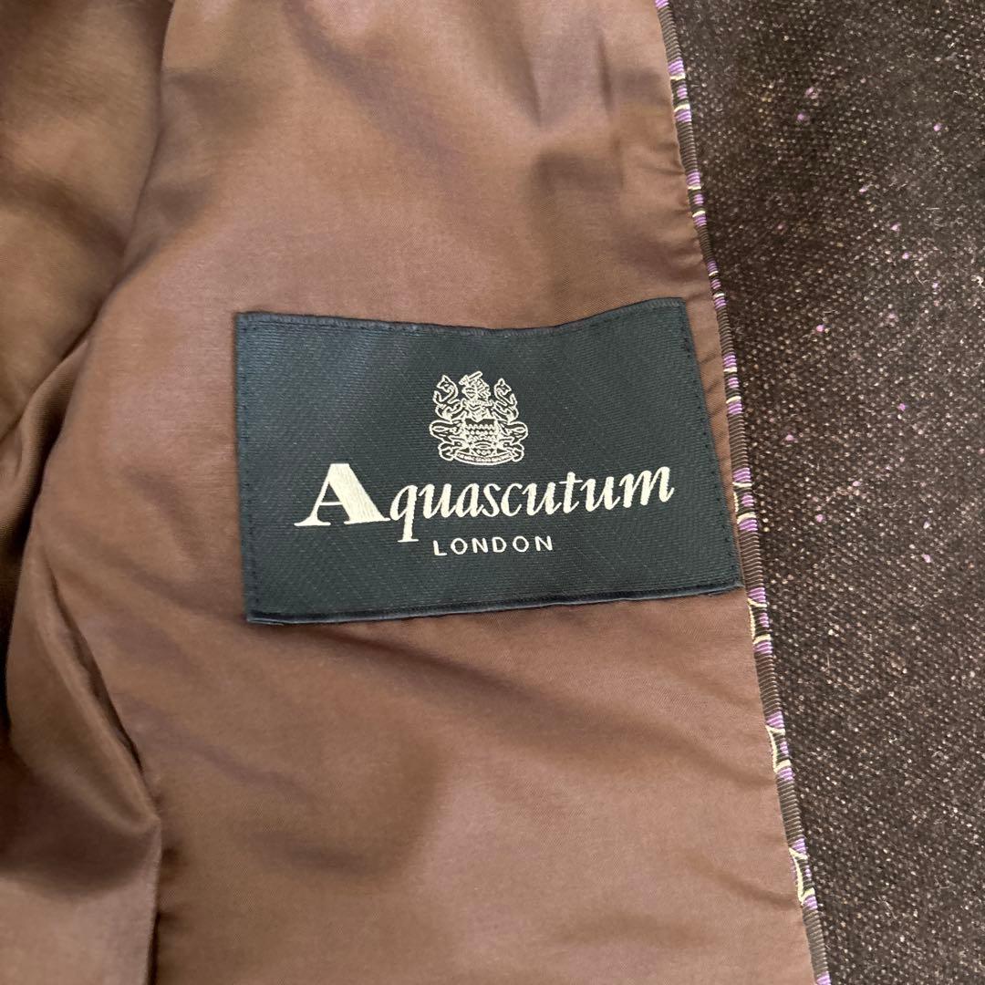 【美品】AQUASCUTUM アクアスキュータム パンツスーツ ウール 絹