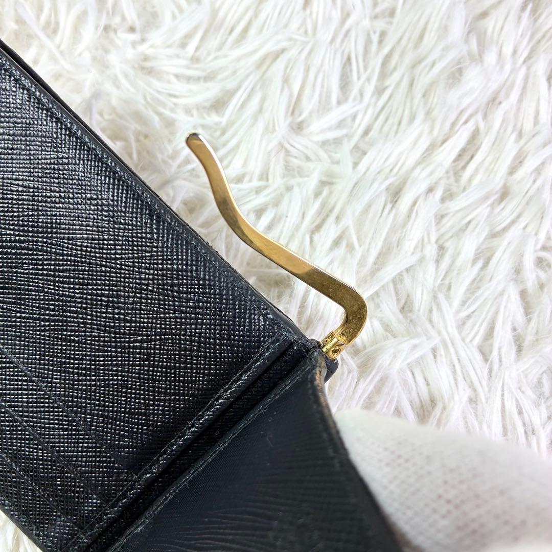 PRADA マネークリップ サフィアーノレザー 二つ折り カードケース RFID