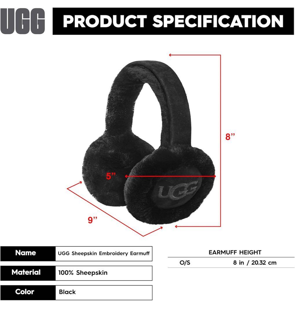 新品タグ付き　UGG アグ 耳当て イヤーマフ シープスキン ブラック 黒色