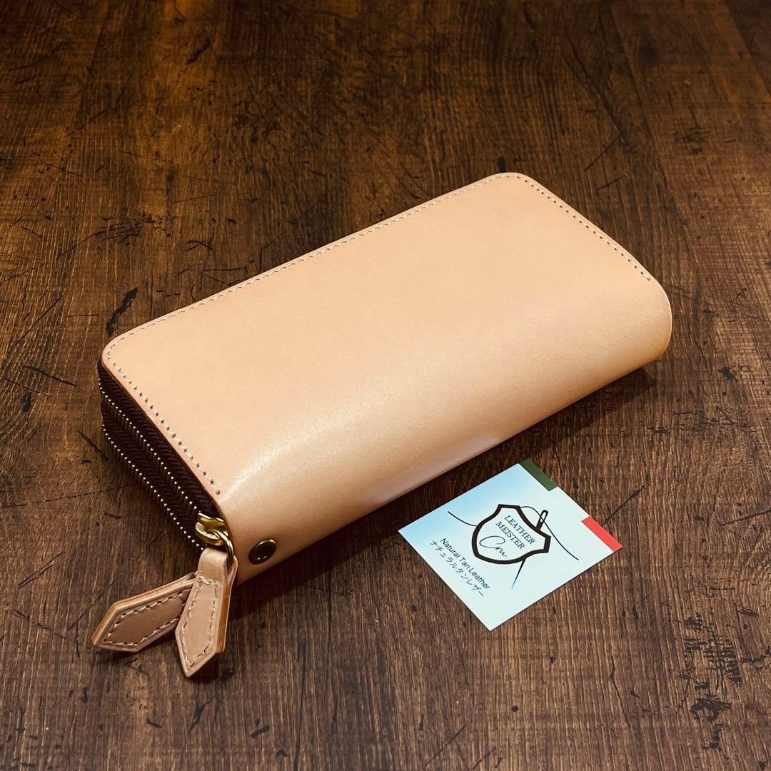 サドルレザー ヌメ革 ラウンドファスナー ダブルファスナー　メンズ財布