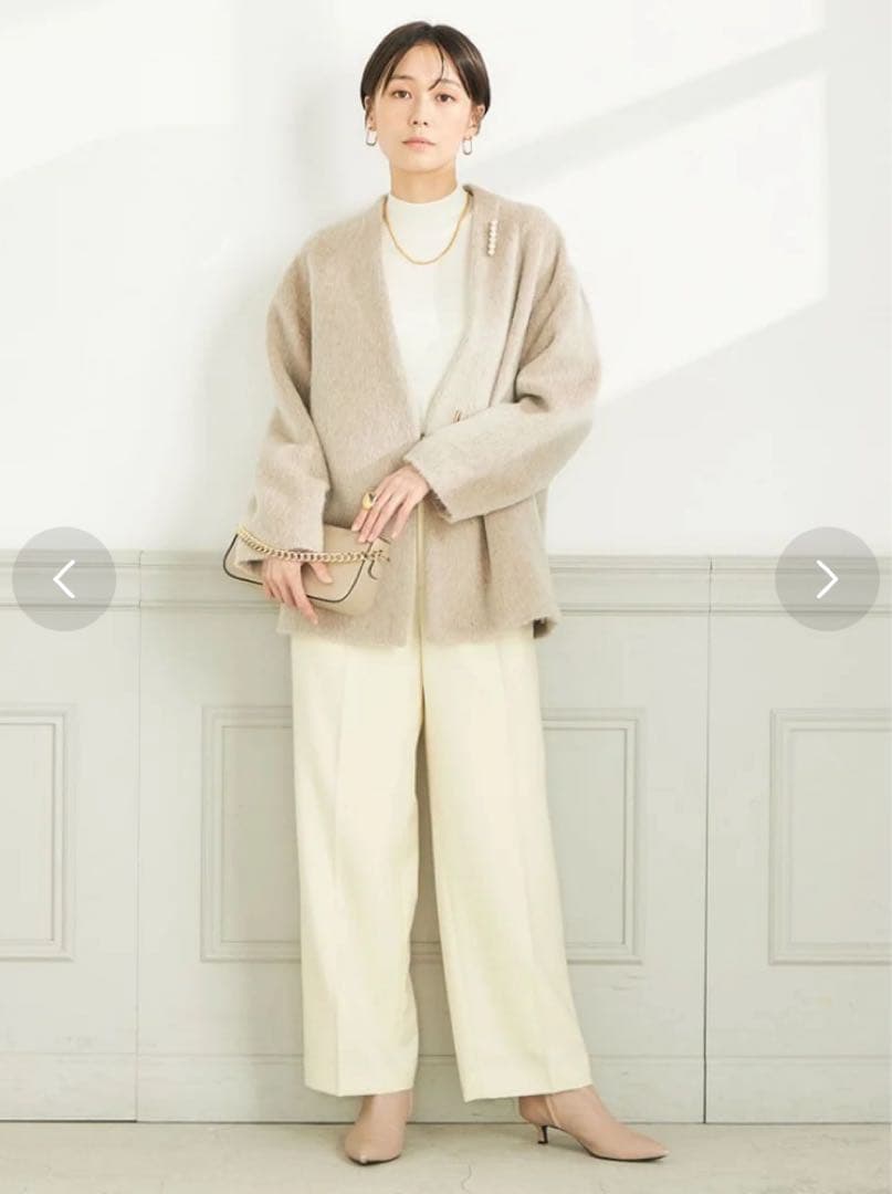 試着のみ！NOLLEY'S sophiモヘヤシャンブレーシャギーショートコート