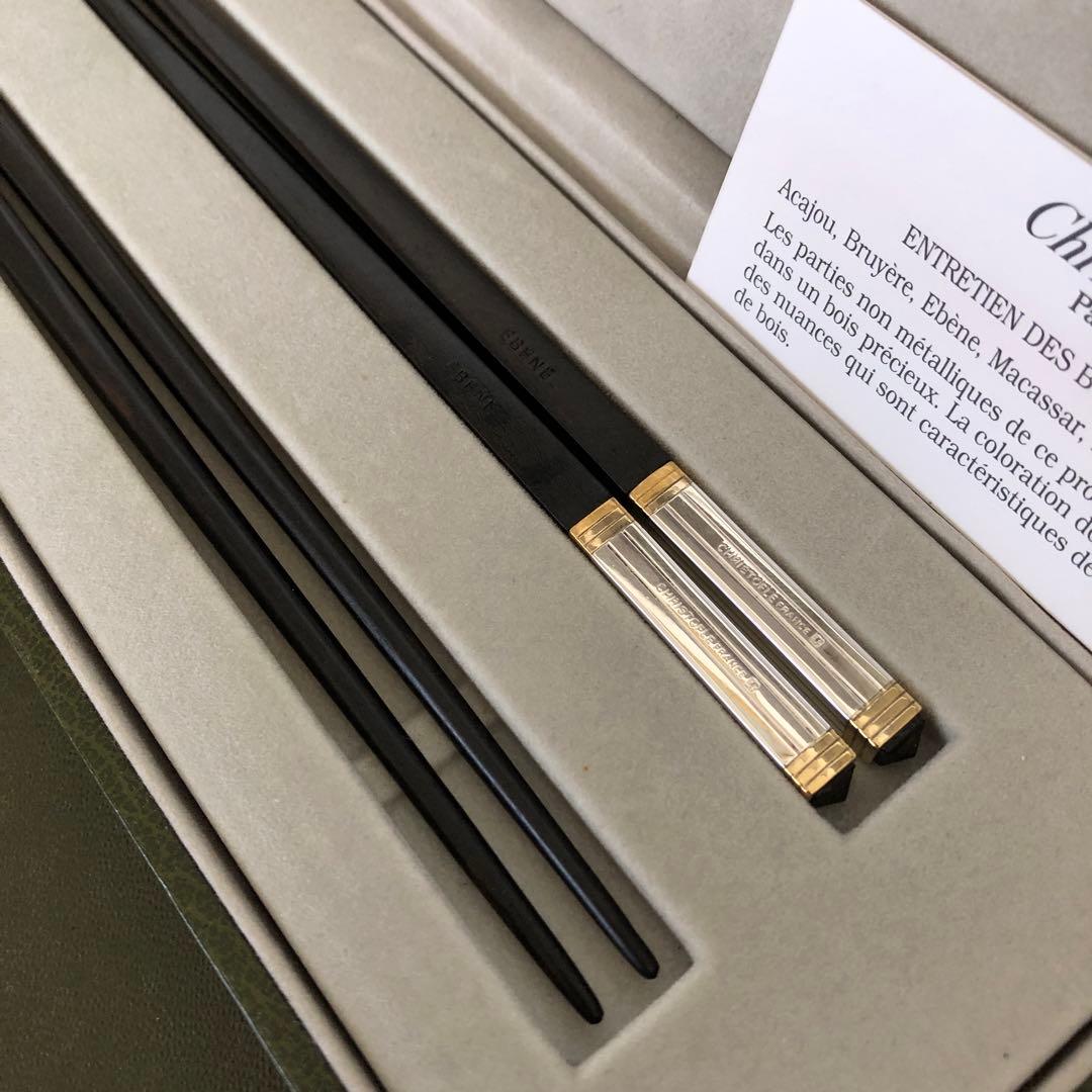 未使用　Christofle EBENE 箸　黒檀　クリストフル　エボニー