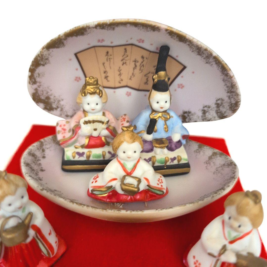【レア】雛人形 ひな祭り コンパクト　陶器製　ニシキ♡ベビーヘアバンド×②おまけ