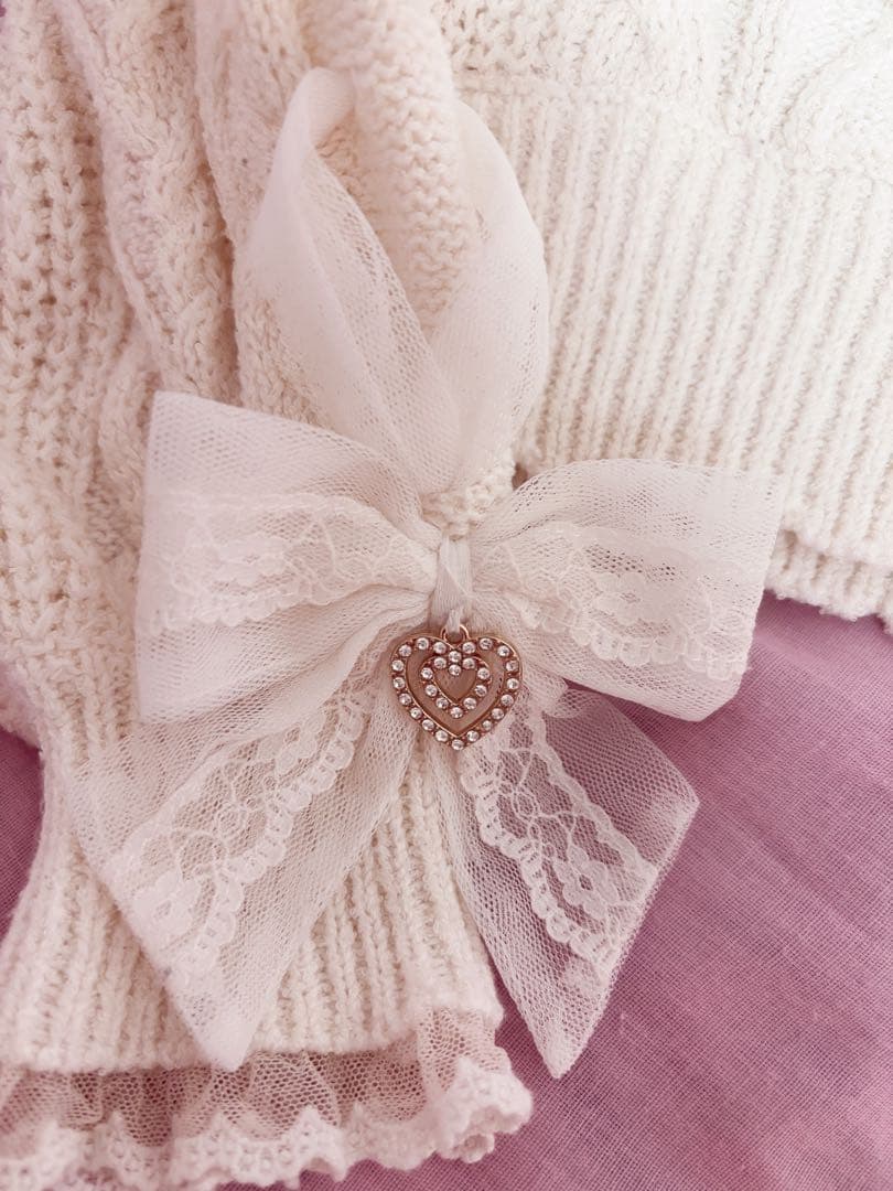 LIZLISA Twin Bearsニットトップス 白