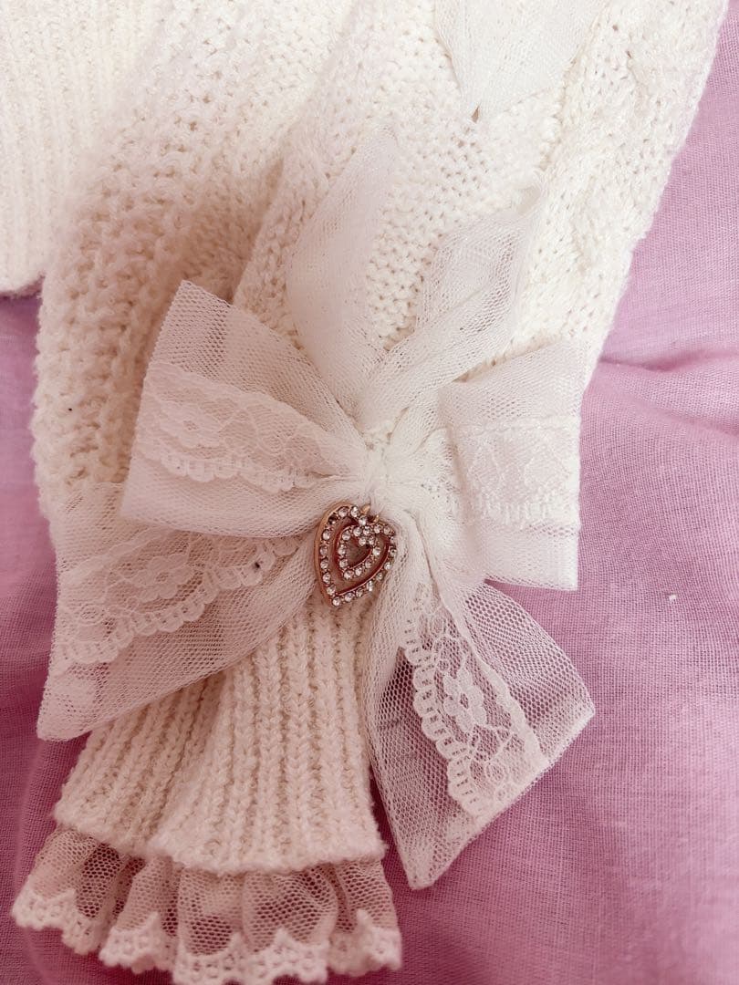 LIZLISA Twin Bearsニットトップス 白